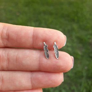 925 Silver Feather Earrings